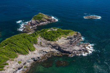 Vue aérienne de la presqu’île de la Caravelle, en Martinique 
