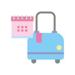 Isolated bag and calendar vector design