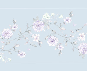 Colorful flowers, the leaves and flowers art design