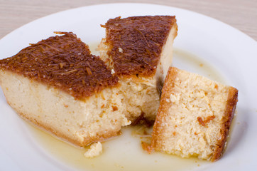 milk dessert in caramel sauce