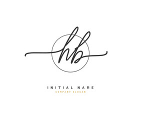 H B HB Beauty vector initial logo, handwriting logo of initial signature, wedding, fashion, jewerly, boutique, floral and botanical with creative template for any company or business.