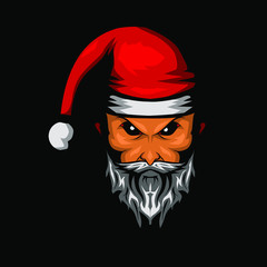 the santa claus e sport gaming logo for christmas 