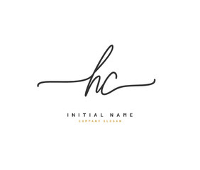 H C HC Beauty vector initial logo, handwriting logo of initial signature, wedding, fashion, jewerly, boutique, floral and botanical with creative template for any company or business.