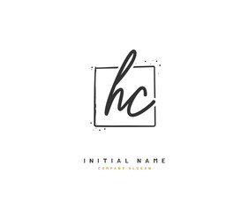 H C HC Beauty vector initial logo, handwriting logo of initial signature, wedding, fashion, jewerly, boutique, floral and botanical with creative template for any company or business.