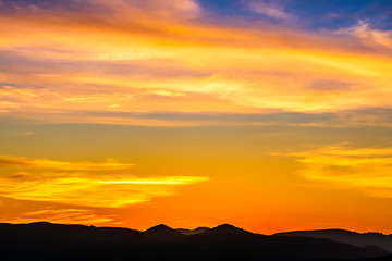 Yellow, Orange Sunset over Horizon 