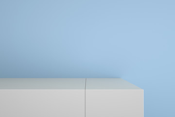 White display table simple rendering background wall, can be used for banner design items display background