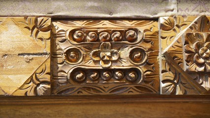 Beautiful handcrafted woodwork on a wall