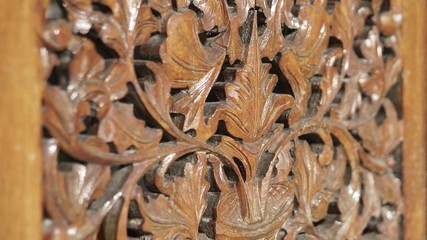 Beautiful handcrafted woodwork on a wall