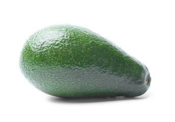 Ripe avocado on white background