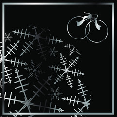 the black design vector for merry christmas with silver logo wallpaper decor