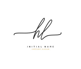 H L HL Beauty vector initial logo, handwriting logo of initial signature, wedding, fashion, jewerly, boutique, floral and botanical with creative template for any company or business.