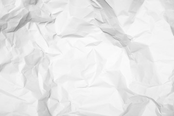 White crumpled paper texture background.	