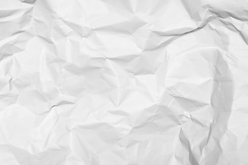White crumpled paper texture background.	