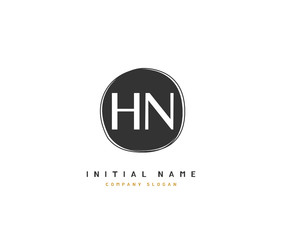 H N HN Beauty vector initial logo, handwriting logo of initial signature, wedding, fashion, jewerly, boutique, floral and botanical with creative template for any company or business.