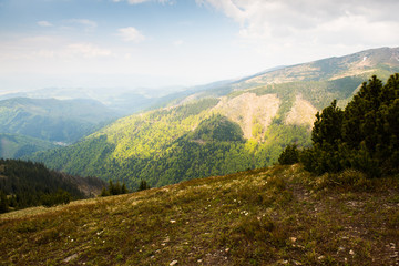 Obraz premium Beautiful sunny day on the mountains, summer, hiking