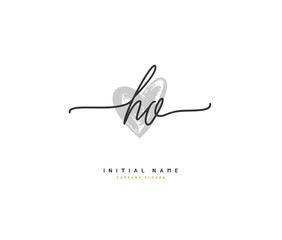 H O HO Beauty vector initial logo, handwriting logo of initial signature, wedding, fashion, jewerly, boutique, floral and botanical with creative template for any company or business.