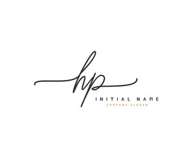 H P HP Beauty vector initial logo, handwriting logo of initial signature, wedding, fashion, jewerly, boutique, floral and botanical with creative template for any company or business.