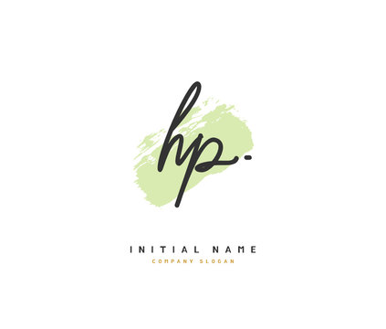 H P HP Beauty vector initial logo, handwriting logo of initial signature, wedding, fashion, jewerly, boutique, floral and botanical with creative template for any company or business.
