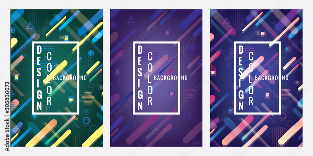 Poster minimal lines vector seamless patterns set, abstract backgrounds collection