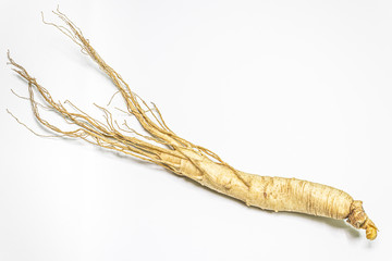 Changbai Mountain ginseng in white background