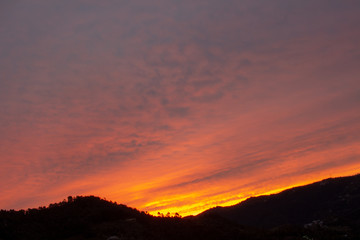 sunrise in the mountains