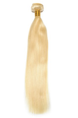 Straight bleached blonde human hair weaves extensions bundle
