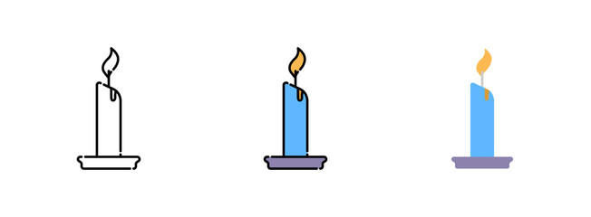 candle icon set  isolated on white background for web design