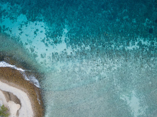 Aerial blues of beach