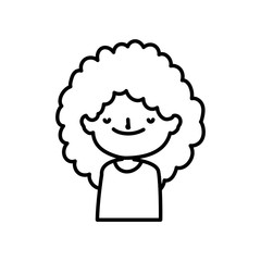 little girl cartoon character thick line