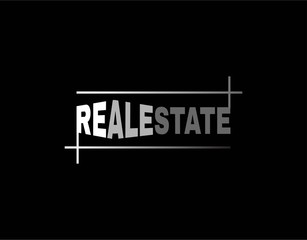 Typography Logo of Real Estate with Unique and Modern Concept. Designed Alphabetically from the Word Real Estate Isolated on Black Background. Suitable for Residence and Property Company Logo. Vector