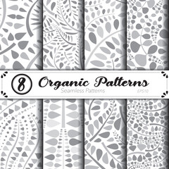 Seamless vector pattern set. Organic background. オーガニック背景のベクターパターンセット