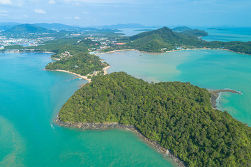 Fototapeta premium aerial view Laem Tukkae Koh Siray Phuket Thailand