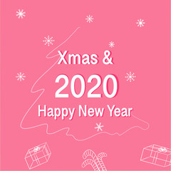 Merry Christmas and happy new year 2020 Vector Illustration Graphic Art Design 