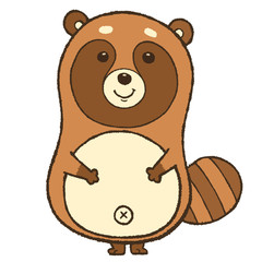 立っているたぬき