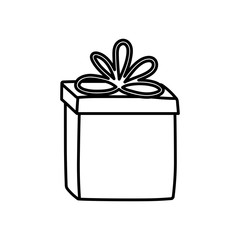decorative gift box surprise ornament icon thick line