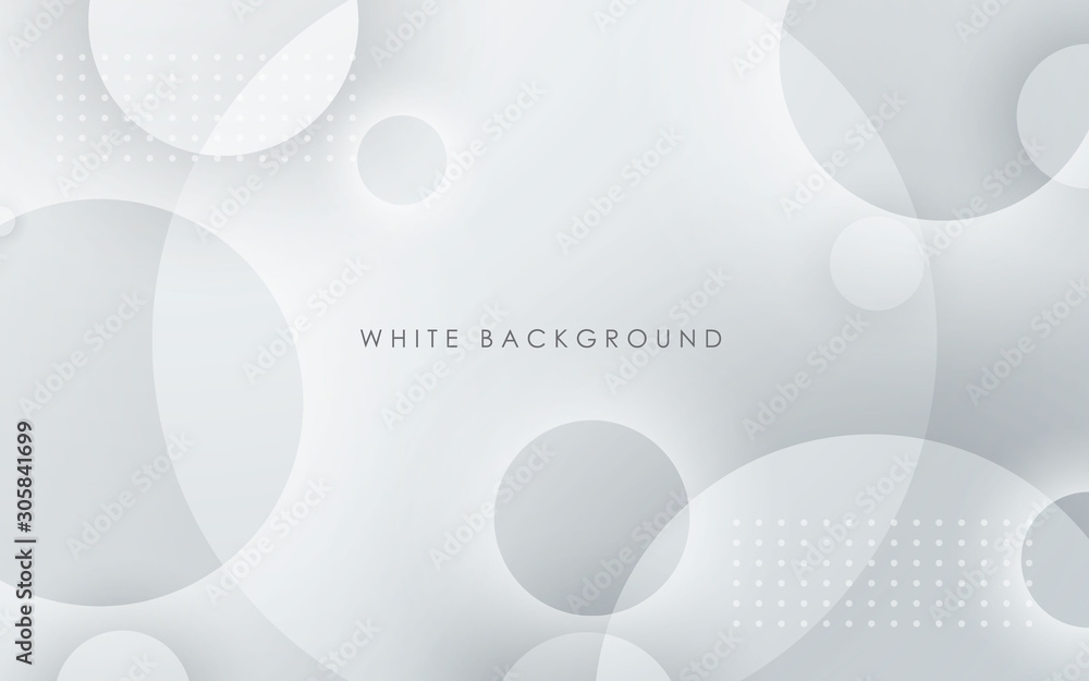 Poster abstract 3d circle layer white background with gold line effect