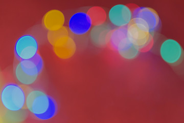 Defocused lights bokeh background. Abstract multicolored Christmas concept