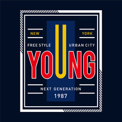 free style urban city typography graphic design t shirt, vector illustration