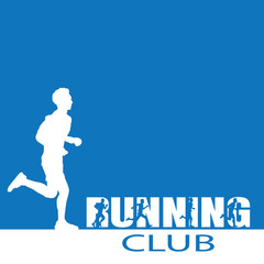 Running silhouettes. Vector illustration, Trail Running, Marathon runner.	
