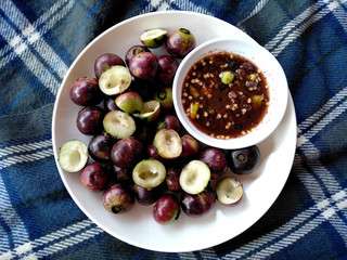 Traditional indonesian culinary food. The food name is Rujak Buah Kaliasem Khas Bali. Rujak Buah Kaliasem Indonesian Food that is simple and often made at home.