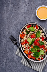 Salad beans with vegetables