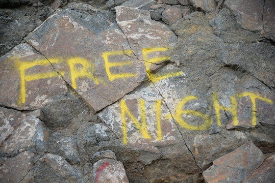 Free Night graffiti on rock