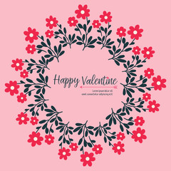Various card happy valentine day, with unique leaf flower frame ornate. Vector