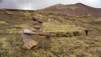 Landscape of the Andean mountain range in Peru