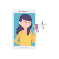 smartphone woman video marketing speaker
