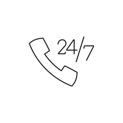 round-the-clock communication - minimal line web icon. simple vector illustration. concept for infographic, website or app.
