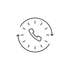 hour contact - minimal line web icon. simple vector illustration. concept for infographic, website or app.