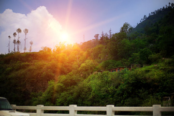 Fototapeta premium Beautiful valley in mountain range. 