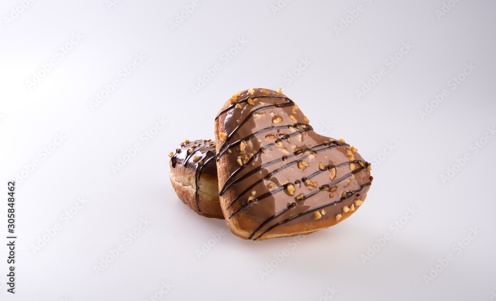 Sticker Donut or Heart Shaped Donut on a background new.