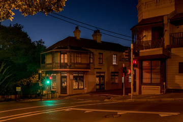Fototapeta premium old terrace house at first light